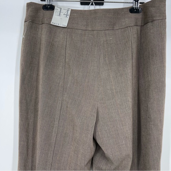 NWT focus 2000 dress pant classic fit stretch brown size 14 - Picture 6 of 10